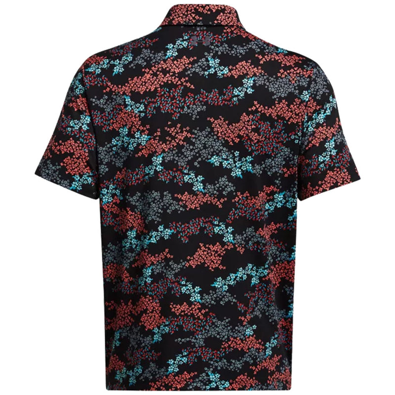 Under Armour Playoff 3.0 Printed Polo Shirt - Black/Hydro Teal/Castlerock