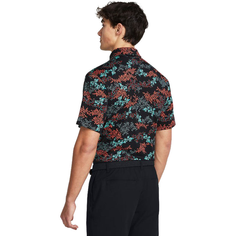 Under Armour Playoff 3.0 Printed Polo Shirt - Black/Hydro Teal/Castlerock