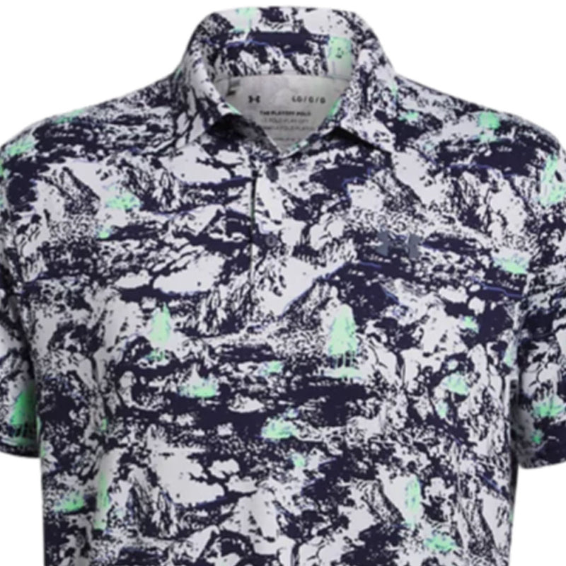 Under Armour Playoff 3.0 Printed Polo Shirt - Halo Gray/Matrix Green/Downpour Gray