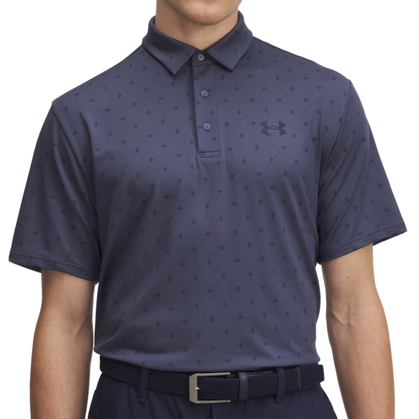 Under Armour Playoff 3.0 Printed Polo Shirt - Downpour Grey/Midnight Navy