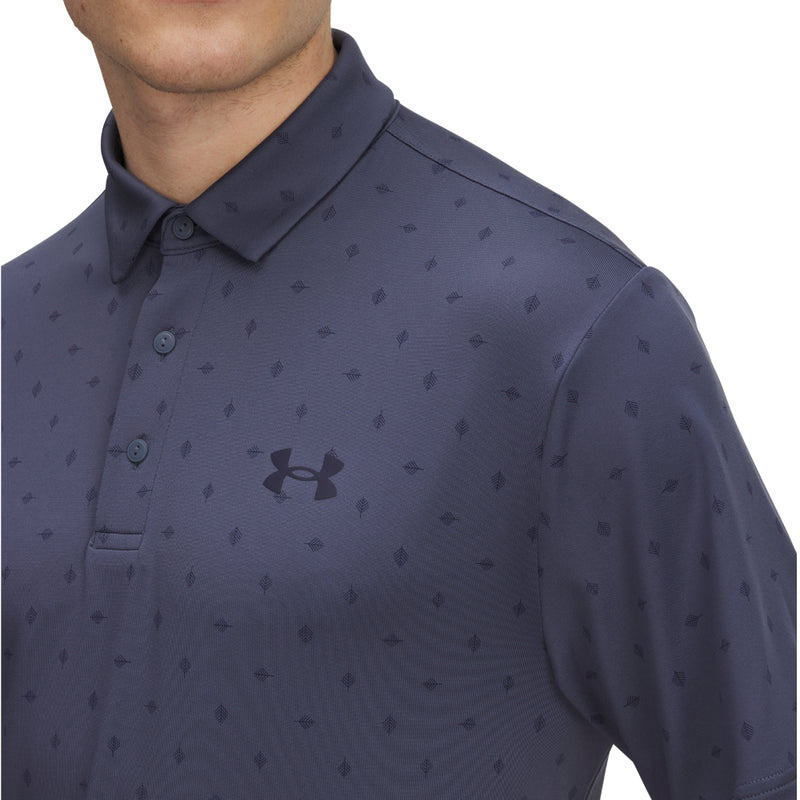 Under Armour Playoff 3.0 Printed Polo Shirt - Downpour Grey/Midnight Navy