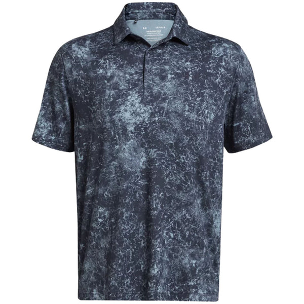 Under Armour Playoff 3.0 Printed Polo Shirt - Downpour Gray/Midnight Navy