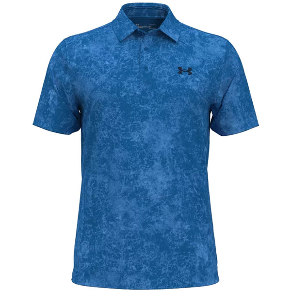 Under Armour Playoff 3.0 Printed Polo Shirt - Photon Blue/Midnight Navy