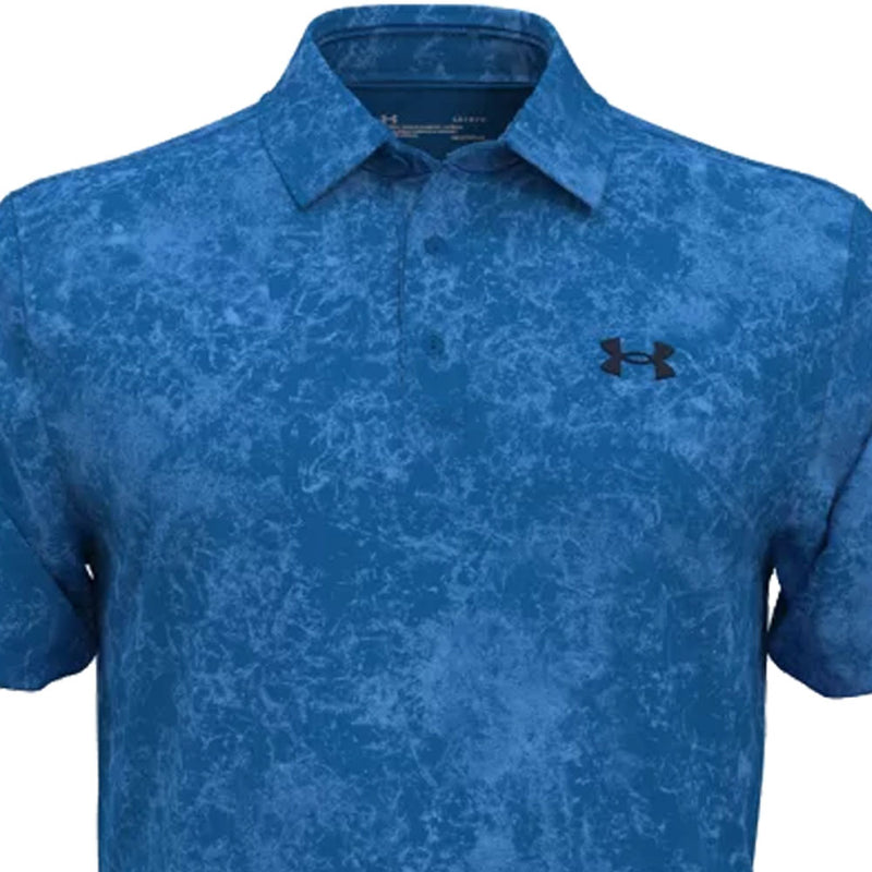 Under Armour Playoff 3.0 Printed Polo Shirt - Photon Blue/Midnight Navy