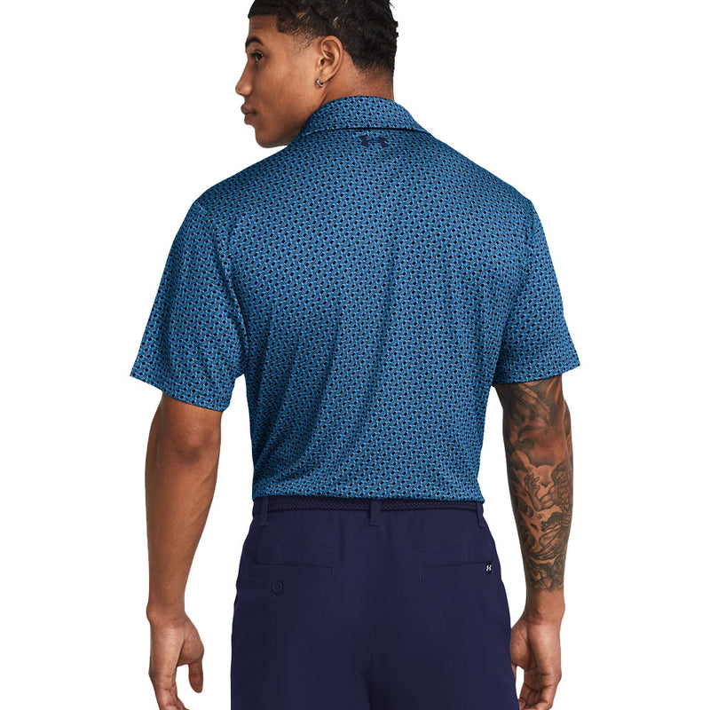 Under Armour Playoff 3.0 Printed Polo Shirt - Photon Blue/Midnight Navy