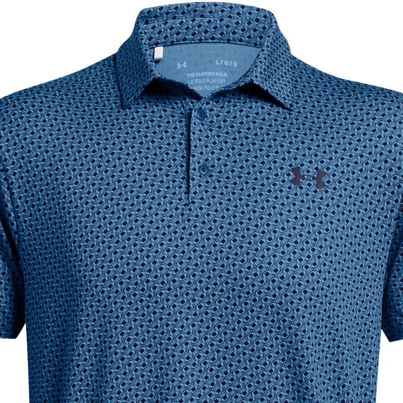 Under Armour Playoff 3.0 Printed Polo Shirt - Photon Blue/Midnight Navy