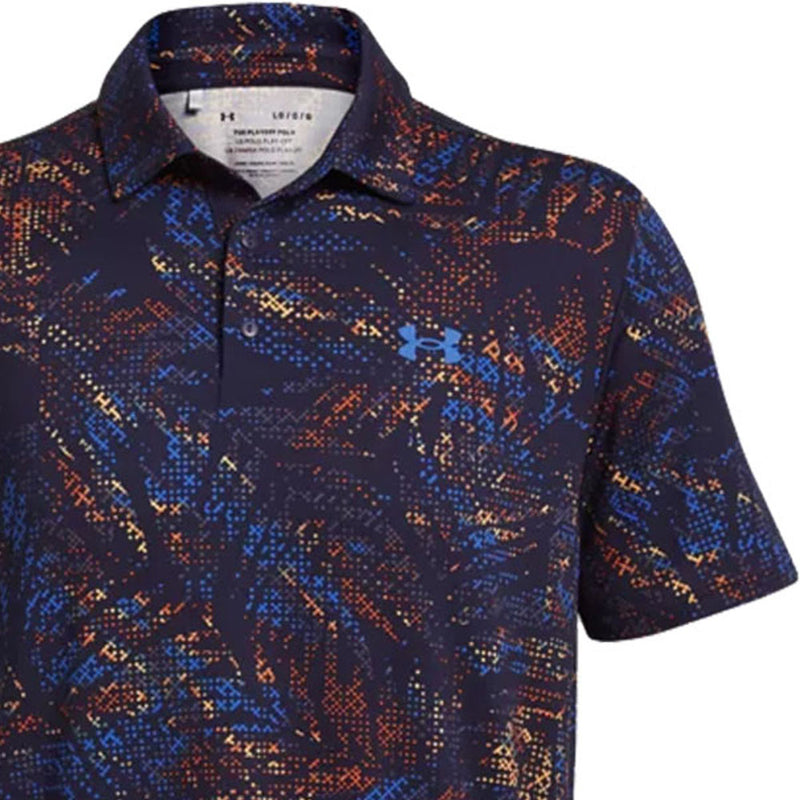 Under Armour Playoff 3.0 Printed Polo Shirt - Midnight Navy/Phoenix/Photon