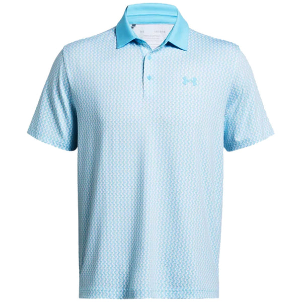 Under Armour Playoff 3.0 Printed Polo Shirt - Sky Blue/White/Sky Blue