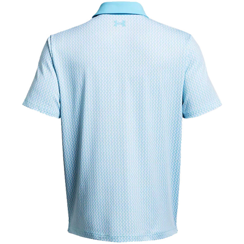 Under Armour Playoff 3.0 Printed Polo Shirt - Sky Blue/White/Sky Blue