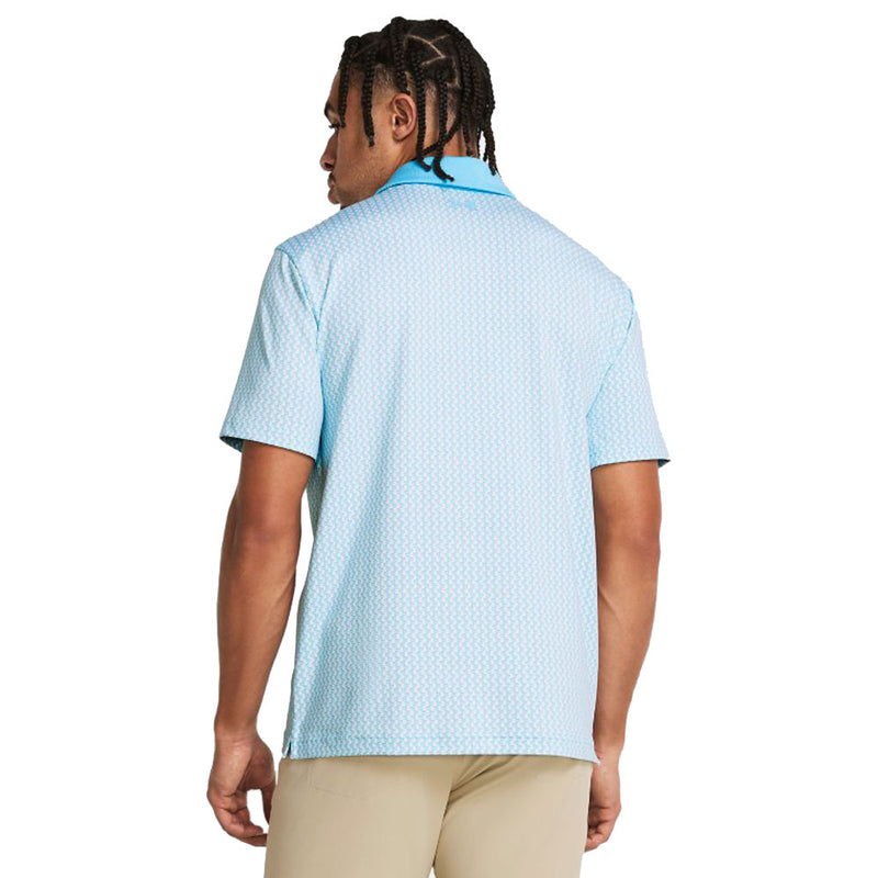 Under Armour Playoff 3.0 Printed Polo Shirt - Sky Blue/White/Sky Blue