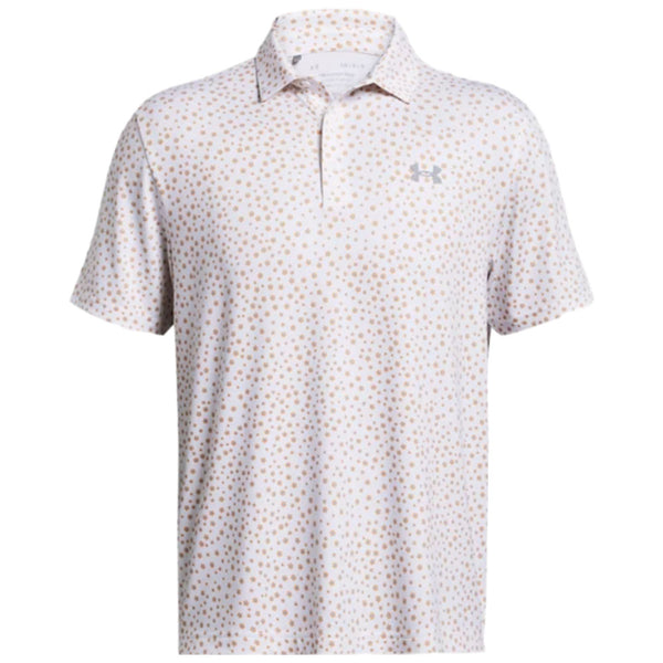 Under Armour Playoff 3.0 Printed Polo Shirt - White/Photon Blue/Steel