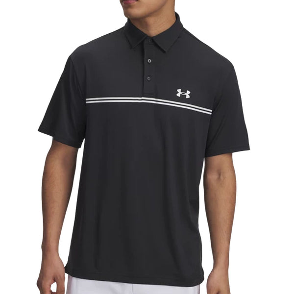 Under Armour Playoff 3.0 Stripe Polo Shirt - Black/Summit White/White