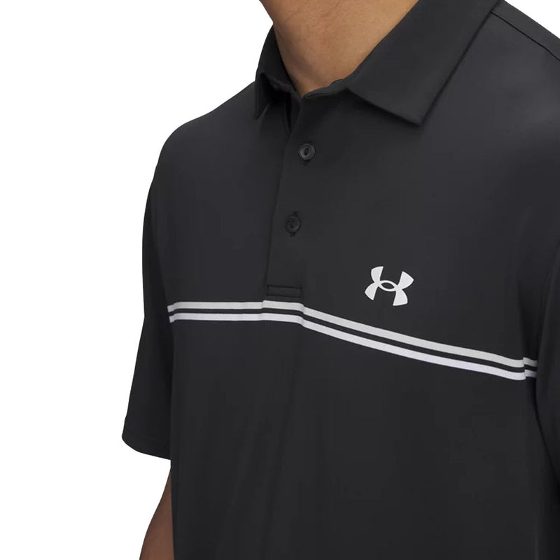 Under Armour Playoff 3.0 Stripe Polo Shirt - Black/Summit White/White