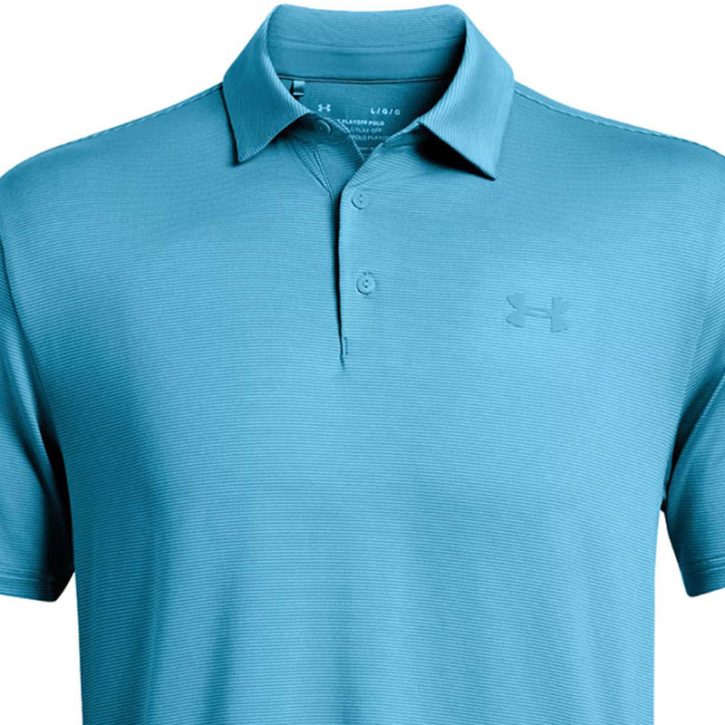 Under Armour Playoff 3.0 Stripe Polo Shirt - Capri/Sky Blue/Capri