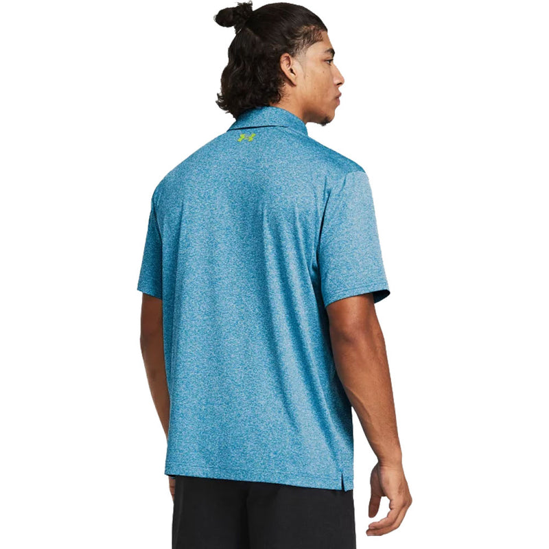 Under Armour Playoff 3.0 Stripe Polo Shirt - Capri/High Vis Yellow/Hydro Teal