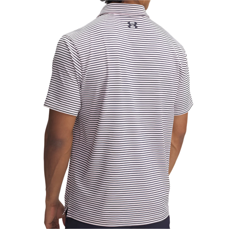 Under Armour Playoff 3.0 Stripe Polo Shirt - Prime Pink/Midnight Navy/Midnight Navy