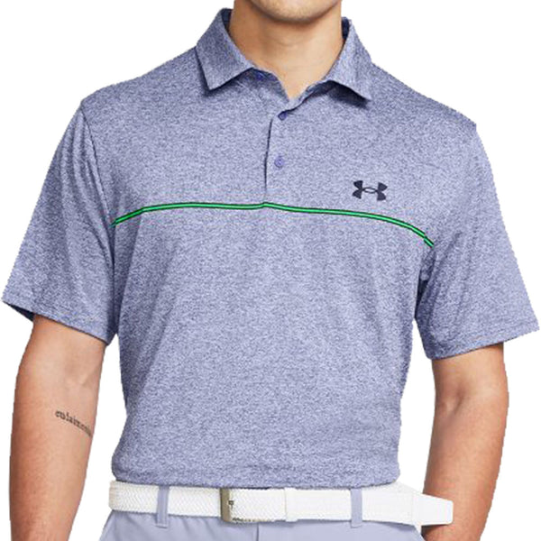 Under Armour Playoff 3.0 Stripe Polo Shirt - Celeste/Vapor Green/Starlight