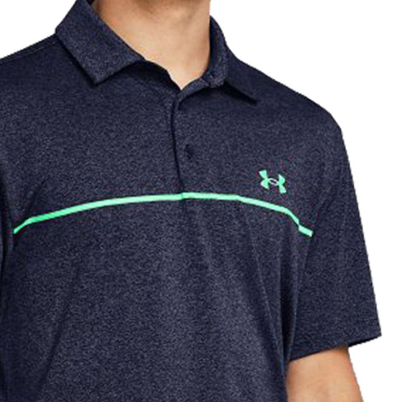 Under Armour Playoff 3.0 Stripe Polo Shirt - Midnight Navy/Vapor Green