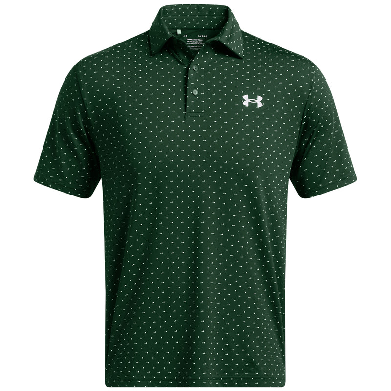 Under Armour Playoff 3.0 Printed Polo Shirt - Forest Green/White