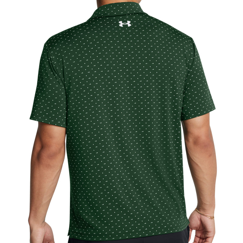 Under Armour Playoff 3.0 Printed Polo Shirt - Forest Green/White