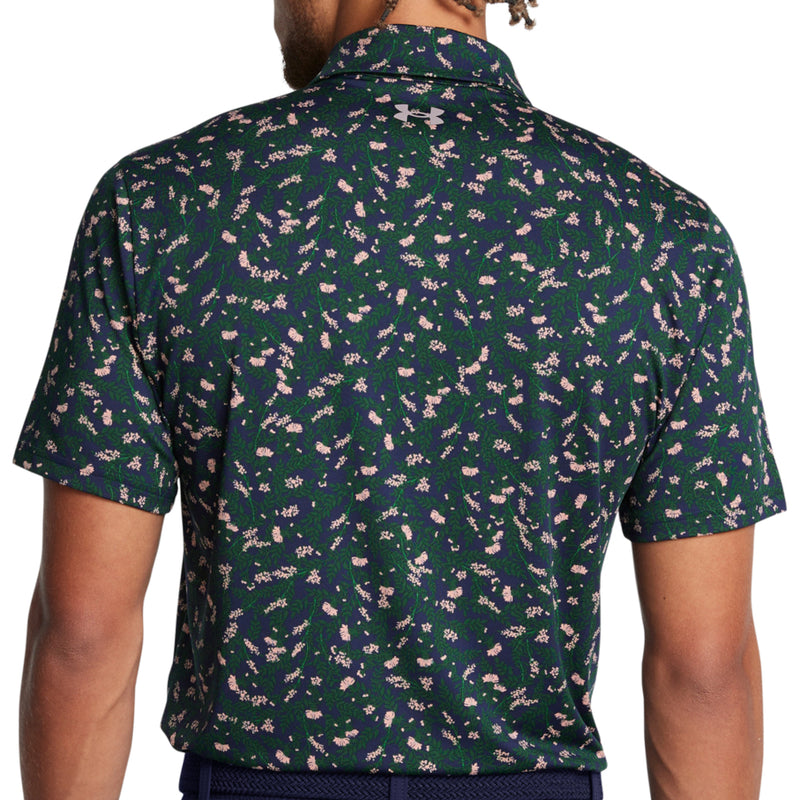 Under Armour Playoff 3.0 Printed Polo Shirt - Midnight Navy/Forest Green