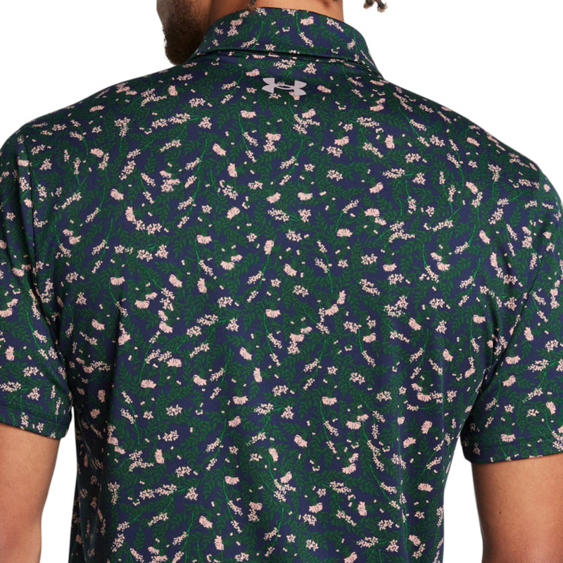 Under Armour Playoff 3.0 Printed Polo Shirt - Midnight Navy/Forest Green