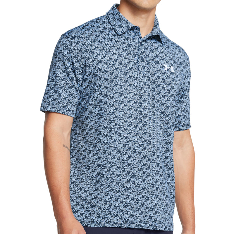 Under Armour Playoff 3.0 Printed Polo Shirt - Midnight Navy/Horizon Blue