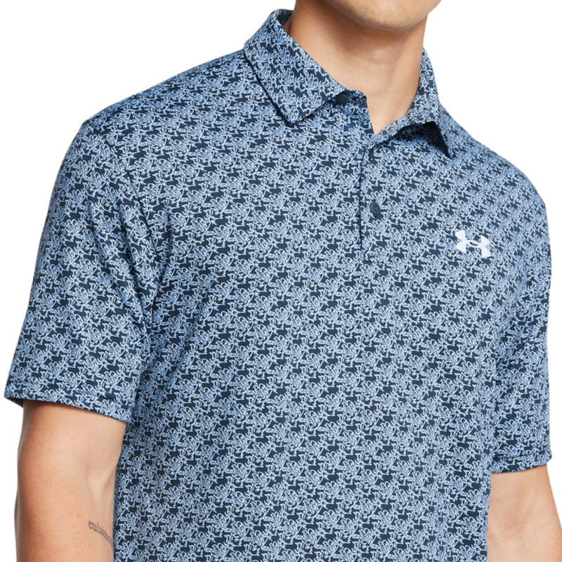 Under Armour Playoff 3.0 Printed Polo Shirt - Midnight Navy/Horizon Blue