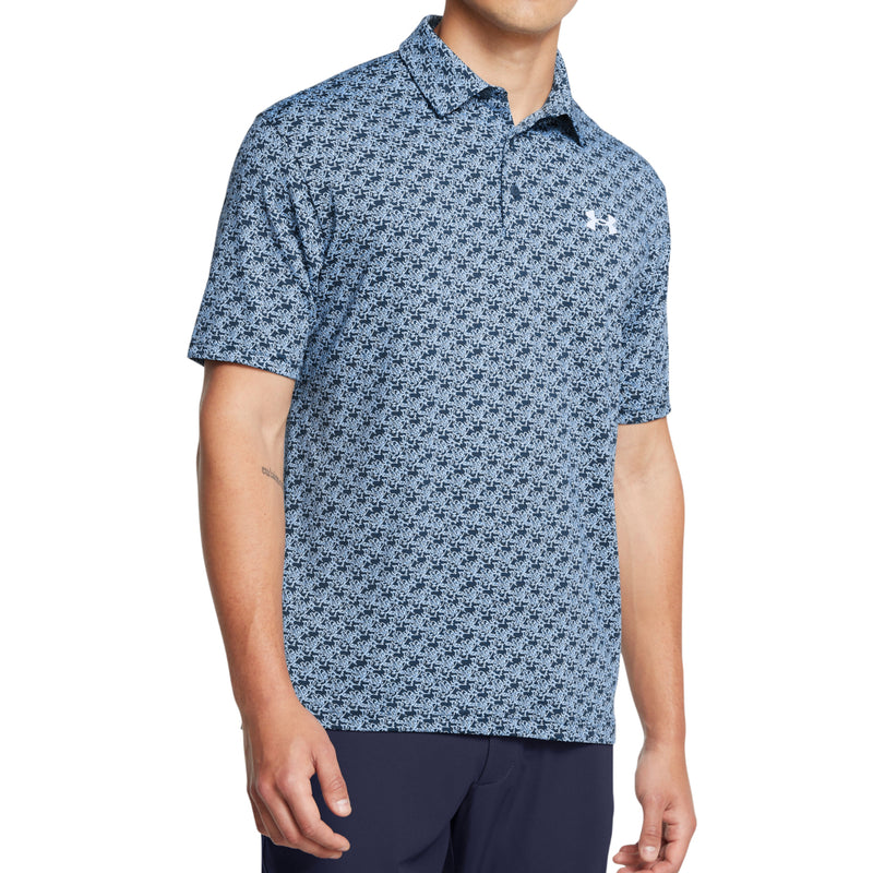 Under Armour Playoff 3.0 Printed Polo Shirt - Midnight Navy/Horizon Blue