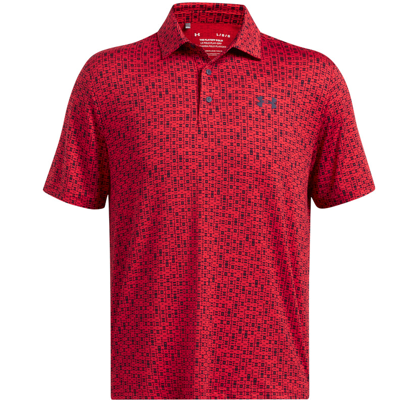 Under Armour Playoff 3.0 Printed Polo Shirt - Red/Midnight Navy