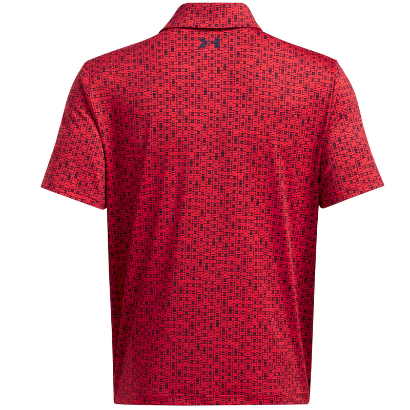 Under Armour Playoff 3.0 Printed Polo Shirt - Red/Midnight Navy