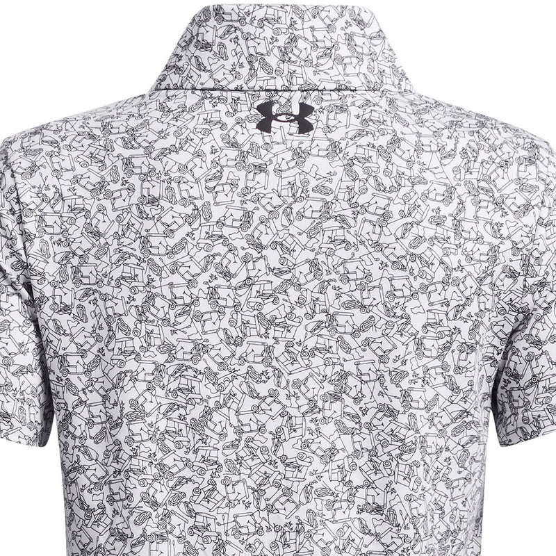 Under Armour Playoff Printed Junior Polo Shirt - White/Black