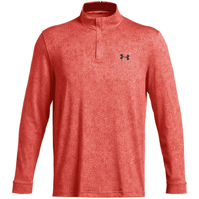 Under Armour Playoff Printed 1/4 Zip Pullover - Coho/Red Solstice/Black