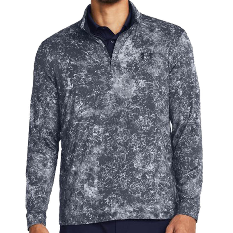 Under Armour Playoff Printed 1/4 Zip Pullover - Downpour Gray/Midnight Navy/Midnight Navy