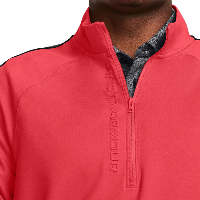 Under Armour Storm Midlayer 1/2 Zip Pullover - Red Solstice/Castlerock/White