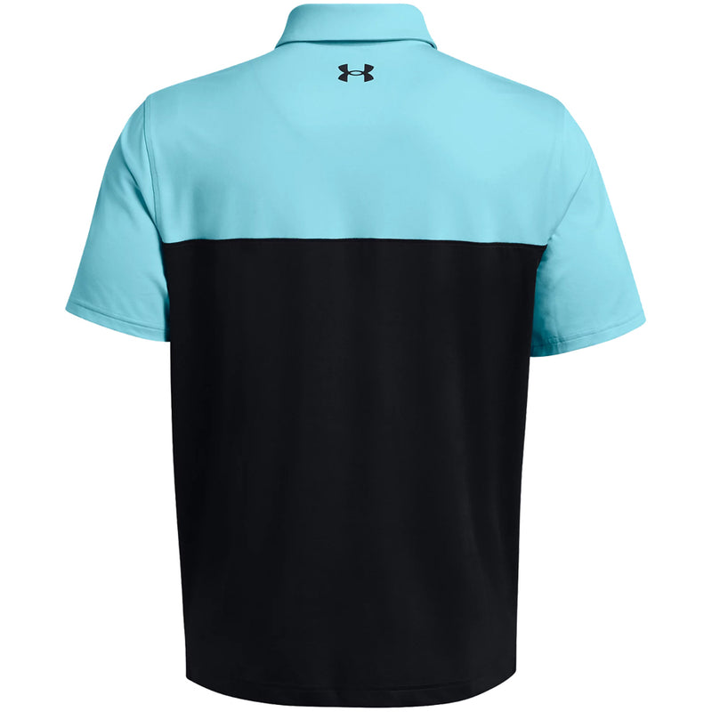 Under Armour T2G Colour Block Polo Shirt - Black/Sky Blue/Black