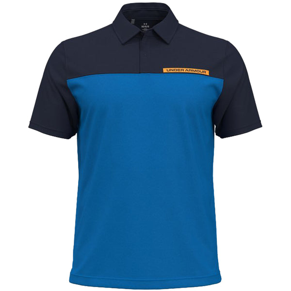 Under Armour T2G Color Block Polo Shirt - Photon Blue/Midnight Navy/Nova Orange