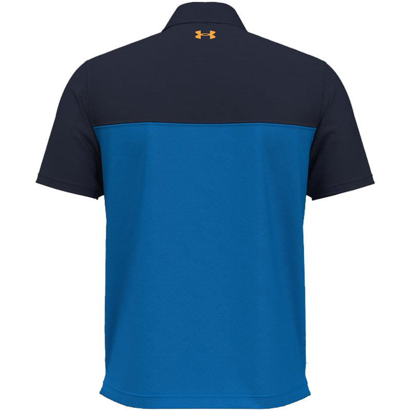 Under Armour T2G Color Block Polo Shirt - Photon Blue/Midnight Navy/Nova Orange