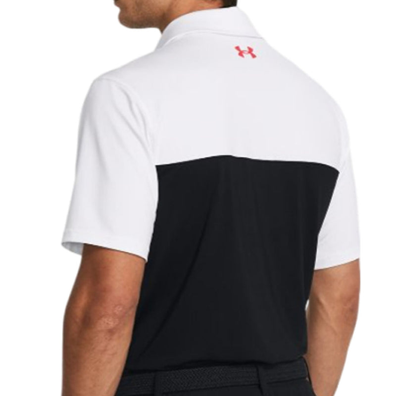 Under Armour T2G Colour Block Polo Shirt - Black/White/Red Solstice