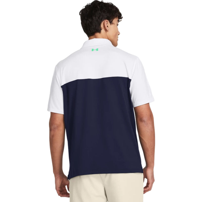 Under Armour T2G Color Block Polo Shirt - Midnight Navy/White/Vapor Green