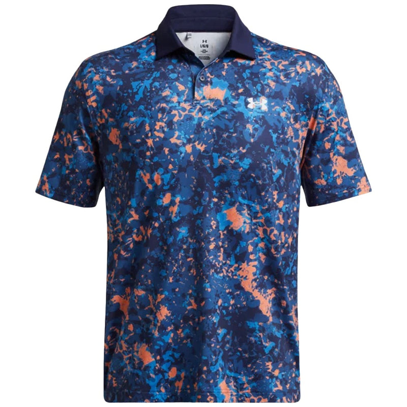 Under Armour T2G Printed Polo Shirt - Flare Orange/Tech Blue