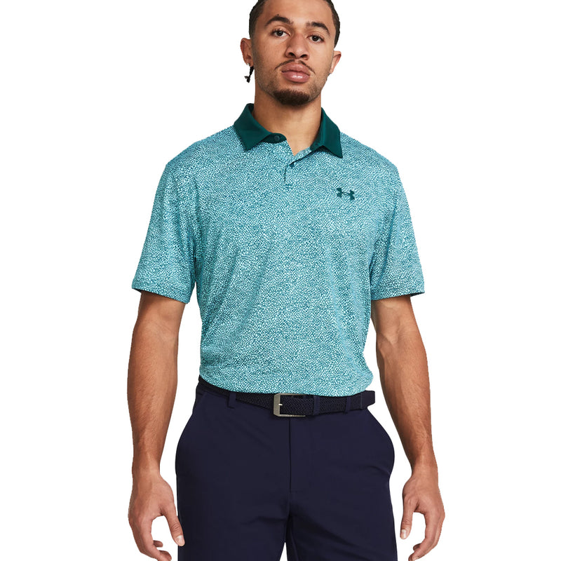 Under Armour T2G Printed Polo Shirt - Sky Blue/Hydro Teal/Hydro Teal