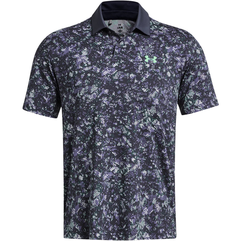 Under Armour T2G Printed Polo Shirt - Downpour Gray/Starlight/Matrix Green