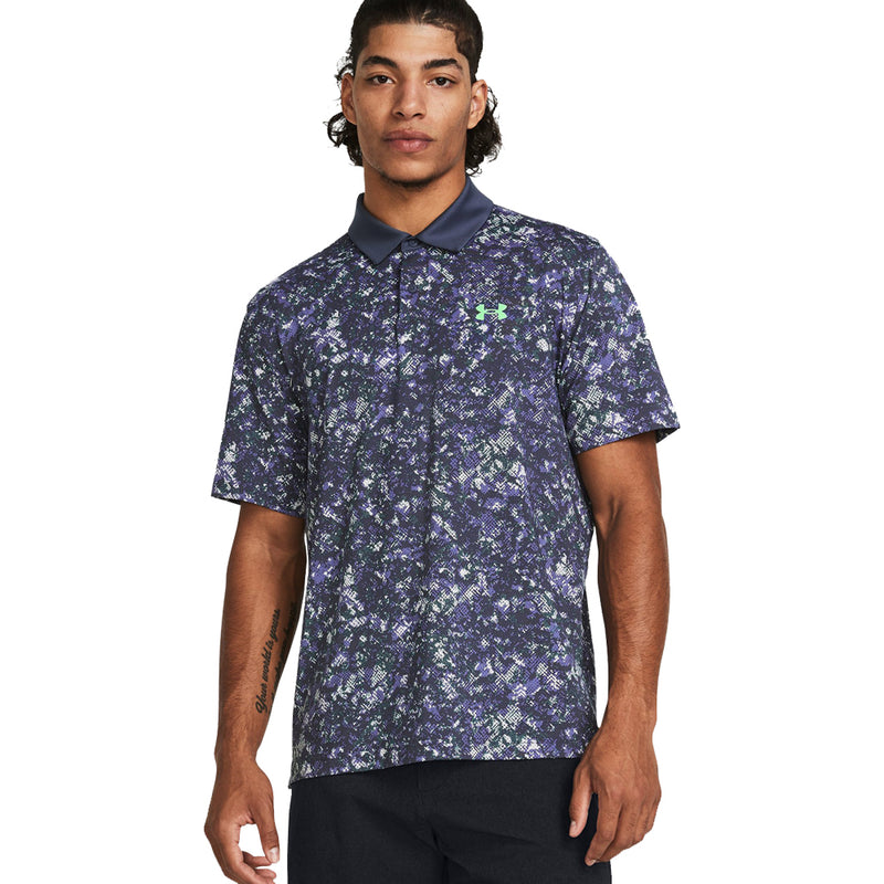 Under Armour T2G Printed Polo Shirt - Downpour Gray/Starlight/Matrix Green