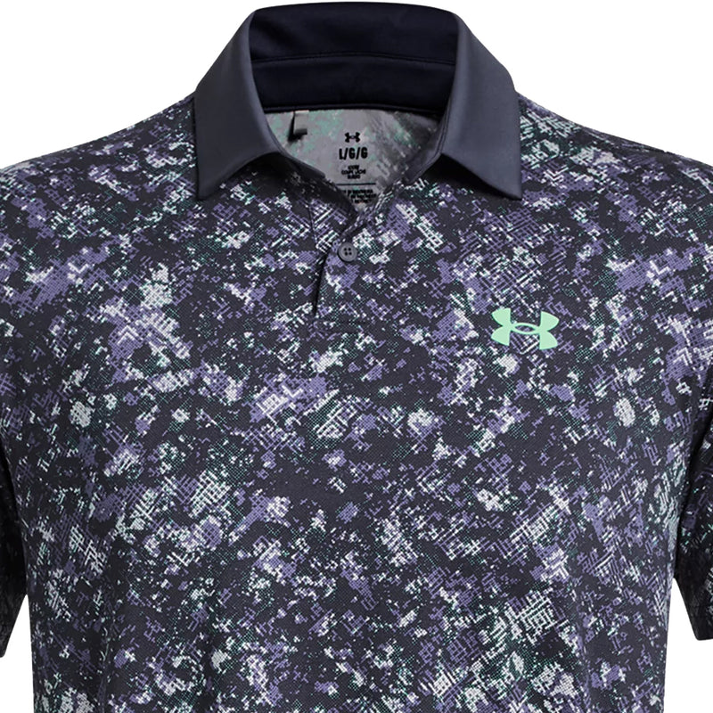 Under Armour T2G Printed Polo Shirt - Downpour Gray/Starlight/Matrix Green