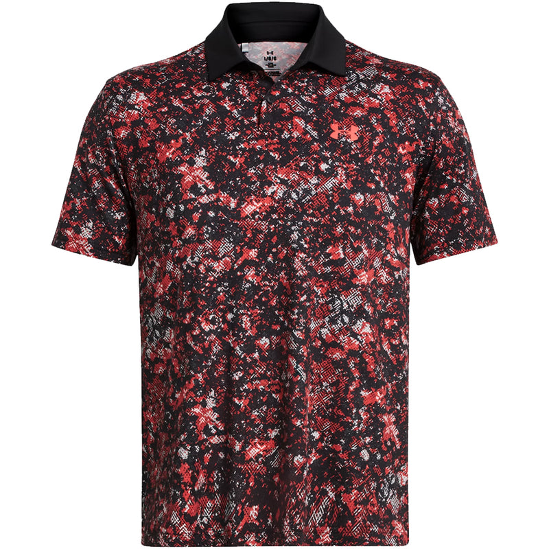 Under Armour T2G Printed Polo Shirt - Black/Red Solstice/Red Solstice