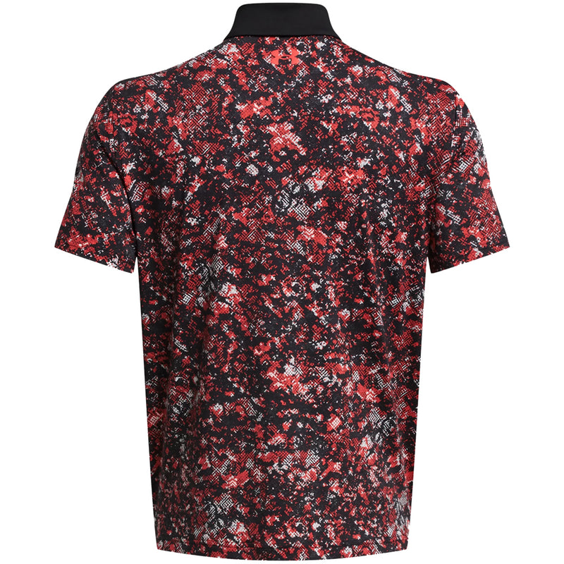 Under Armour T2G Printed Polo Shirt - Black/Red Solstice/Red Solstice