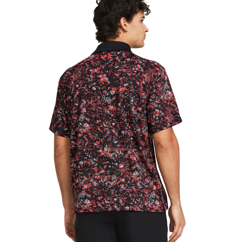 Under Armour T2G Printed Polo Shirt - Black/Red Solstice/Red Solstice