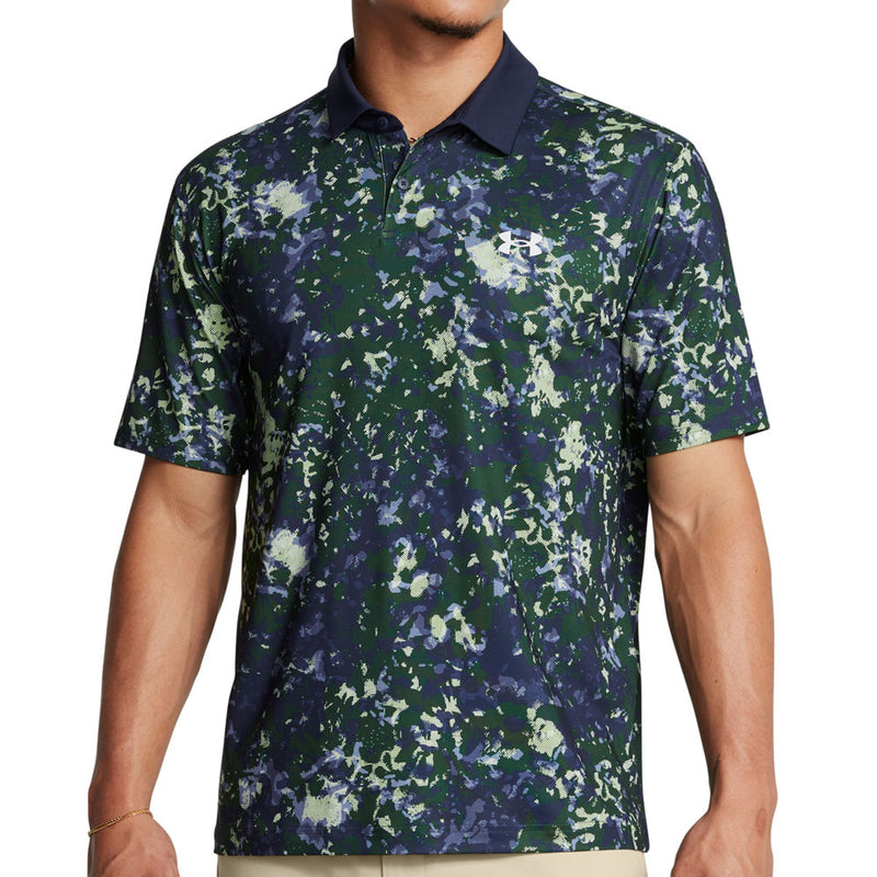 Under Armour T2G Printed Polo Shirt - Retro Green/Midnight Navy