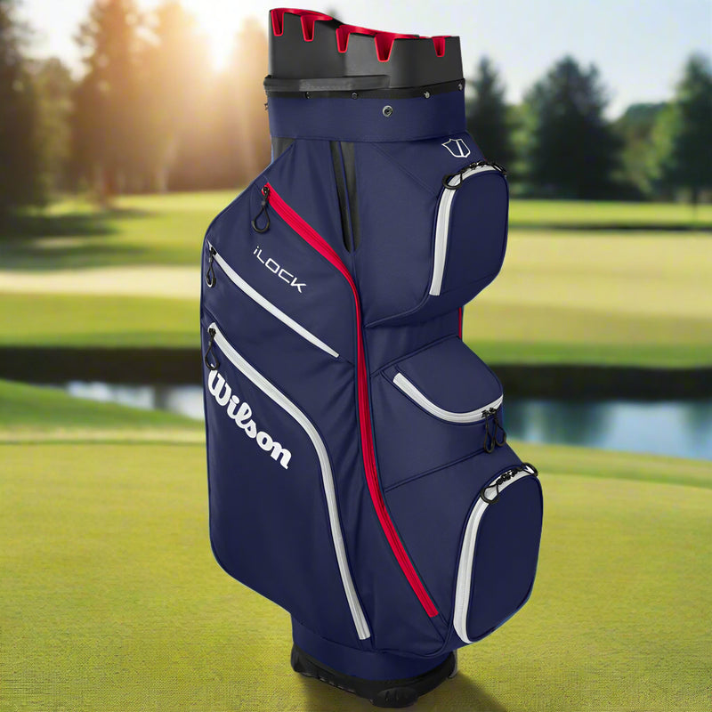 Wilson I-Lock Cart Bag - Navy/White/Red